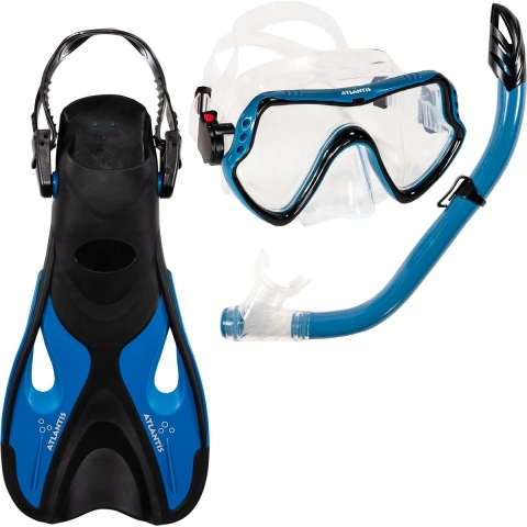 Atlantis Samana Pro Set - Snorkelset - Volwassenen - Zwart/Petrol Blauw - 36-41