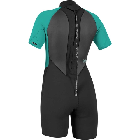 O'Neill Dames Reactor II 2mm Rug Ritssluiting Shorty Wetsuit