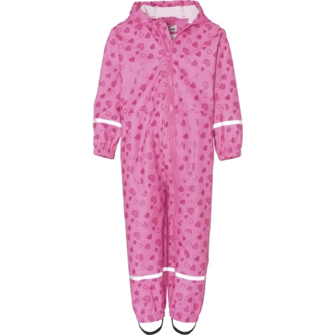 Playshoes - Regenoverall voor meisjes - Hartjes - Roze - maat 98cm