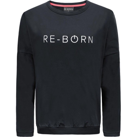 Re-Born Trui Ronde Hals Lange Mouw Dames - Zwart - Maat XL