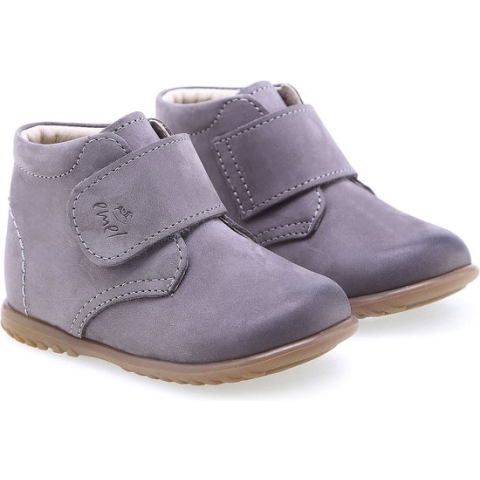 Emel (1077D-3) Babyschoenen Velcro Leer Grijs maat 22