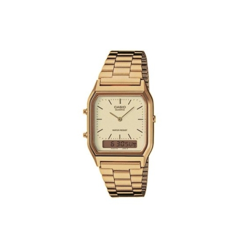 Casio Vintage Edgy AQ-230GA-9DMQYES Dameshorloge 27,8 mm - goudkleurig