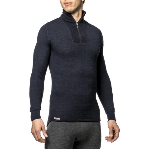 Woolpower Zip Turtleneck 200 merino ondergoed zwart Maat L