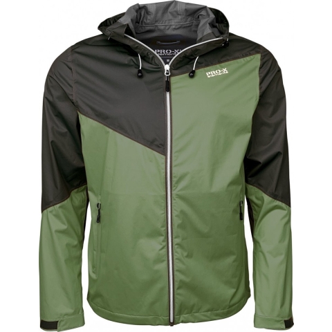 Groene 4-way stretch heren regenjas Liam van Pro-X Elements M