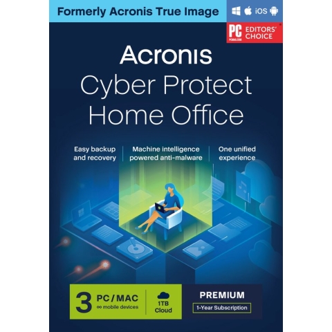 Acronis Cyber Protect Home Office Premium + 1 TB Acronis Cloud Storage - 3 Gebruikers/ 1 Jaar - Windows/MAC