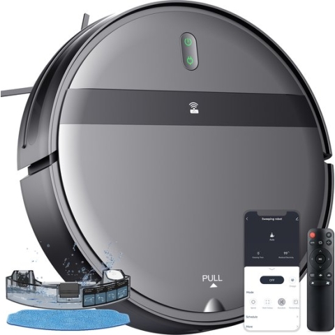 LuxerLiving - Robotstofzuiger met Dweilfunctie - Robotstofzuiger Met Laadstation - Dweilrobot - Robotstofzuigers - Alexa - perfect voor huisdieren - met afstandsbediening en app
