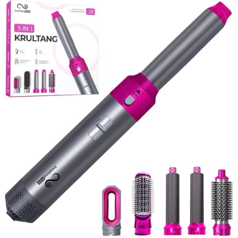 EverythingPlus® 5 in 1 Krultang - Inclusief Beschermhandschoen - Multistyler - Haarstyler - Airstyler - Roze