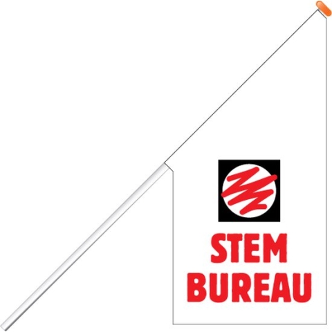 Kioskvlag - Stembureau - Kioskvlag inclusief aluminium mast en oranje dop - Horecavlaggen.nl