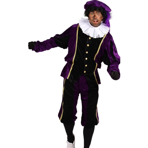 Piet Populair zwart/paars (mt M)