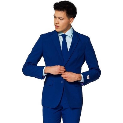 OppoSuits Navy Royale - Mannen Zomer Kostuum - Blauw - Feest - Maat 56