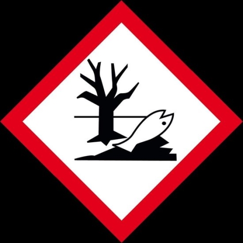 GHS09 milieugevaarlijke stoffen sticker, 500 op rol 52 x 52 mm - 500 per rol
