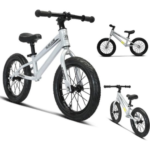 Loopfiets - Lichtgewicht - Zilver - 16 inch - Luchtbanden - 4 Tot 8 Jaar - Perfect Cadeau Voor Kinderen