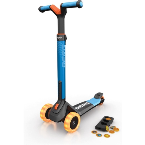 BERG Nexo Step - Kinderstep - Opvouwbaar - In hoogte verstelbaar - Incl. Magneetdeck + LED wielen - 2 tot 12 jaar - Blauw