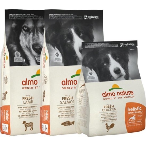 Almo Nature Hond Holistic Droogvoer voor Middelgrote tot Grote Hondenrassen - Maintenance - Rundvlees, Kip, Lam of Zalm in 400gr, 2kg of 12kg - Smaak: Lam, Gewicht: 12kg - Medium