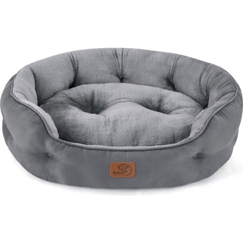 Kattenbed, wasbaar, kattenbed, 63 x 53 x 20 cm, grijs met dubbelzijdig binnenkussen, kattenslaapplaats voor katten of kleine honden