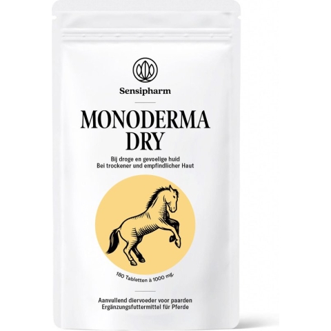 Sensipharm Monoderma Dry Paard - Voedingssupplement voor Huid en Vacht, bij Jeuk, Eczeem, Schilfers - 180 Tabletten à 1000 mg