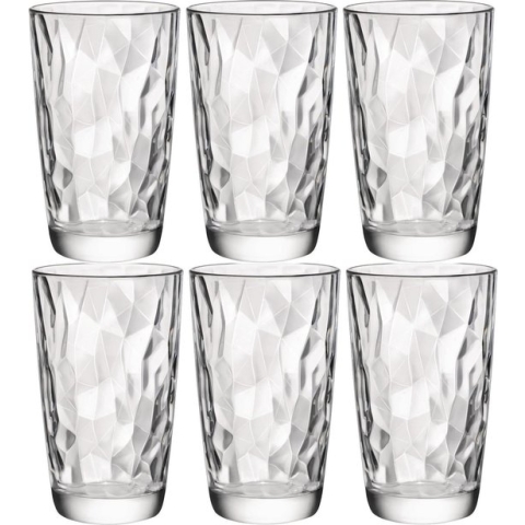 12x Stuks waterglazen/sapglazen transparant 470 ml - Glazen / longdrinkglazen