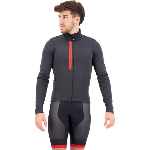 Castelli Entrata Thermal Jersey Met Korte Mouwen Grijs M Man