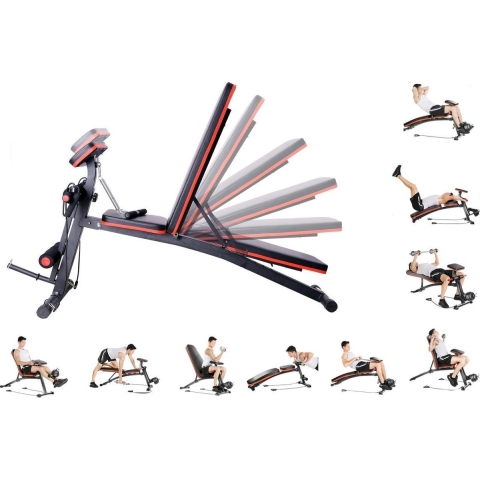 Fitnessbank - Fitnessbank verstelbaar - Halterbank - Buikspierbank - Beentrainer - Fitness - 153 x 53 x 102 cm