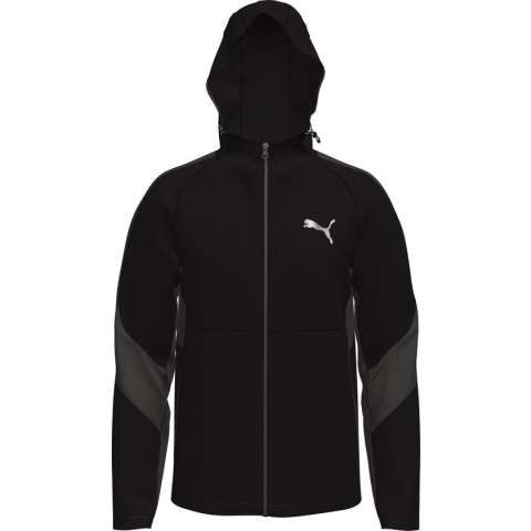 PUMA EVOSTRIPE Full-Zip Hoodie DK Heren Trui - Puma Black