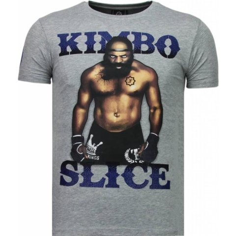 Kimbo Slice - Rhinestone T-shirt - Grijs