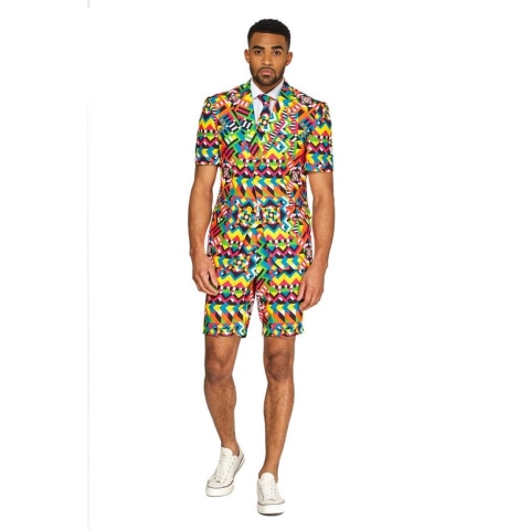 OppoSuits Abstractive - Zomerpak voor heren - Meerkleurig - Festivals - Maat 54