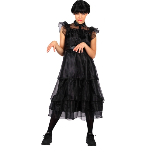 Ballroomjurk Zwart dames - Bekend van de serie Wednesday - Maat 2XL