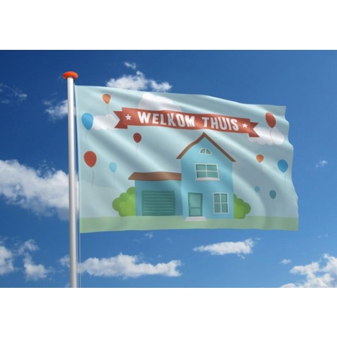 Welkomstvlag: 'Welkom thuis' - 150x225 cm