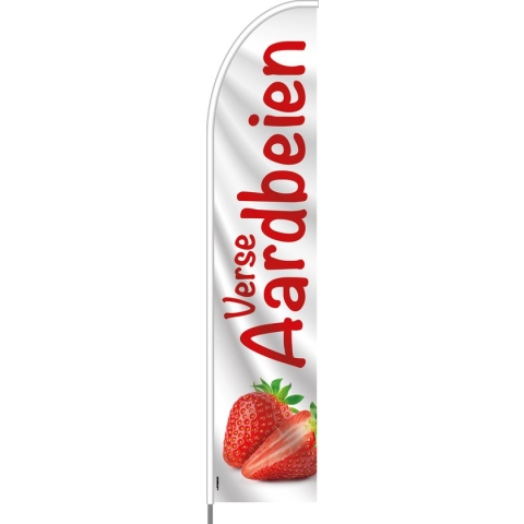Beachflag - Verse Aardbeien - Vlag + Hengelsysteem + Draagtas - Actievlag.nl