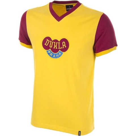 COPA - Dukla Prague Away 1960's Retro Voetbal Shirt - L - Geel