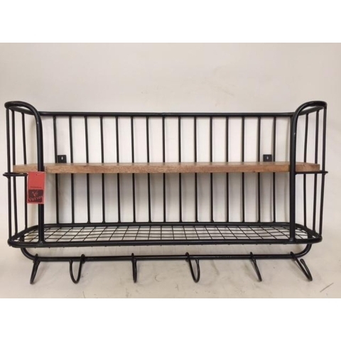 Bakkersrek - Metaal - Zwart - 80 x 43 x 20  cm - Varios