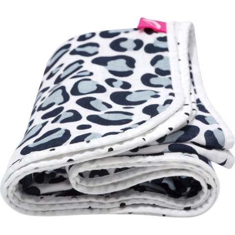 Motherhood Ocelot Dark Blue Dubbellaags Hydrofiel 95 x 110 cm Wiegdeken 056 166
