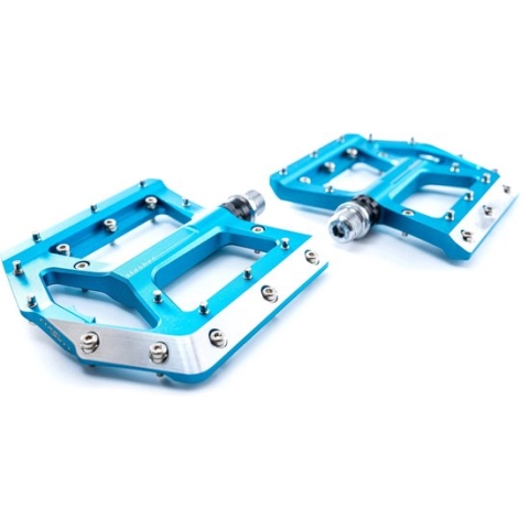 CUBE Pedalen Slasher - Fietspedalen - Lichtgewicht platformpedaal - CNC gefreesd aluminium - 108 x 108 x 14 mm - Blauw