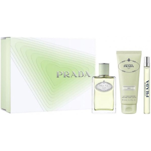 Prada Infusion de Iris Giftset - 100 ml eau de parfum spray + 10 ml eau de parfum tasspray + 100 ml bodylotion - cadeauset voor dames