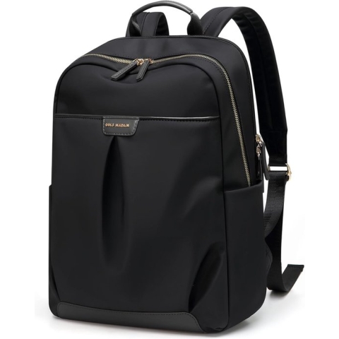 Rugzak voor dames, heren, schoolrugzak, 15 inch laptop, moderne unisex rugzak met laptopvak, casual dagrugzak voor universiteit, reizen, werk, schooltas, stadsrugzak, zwart
