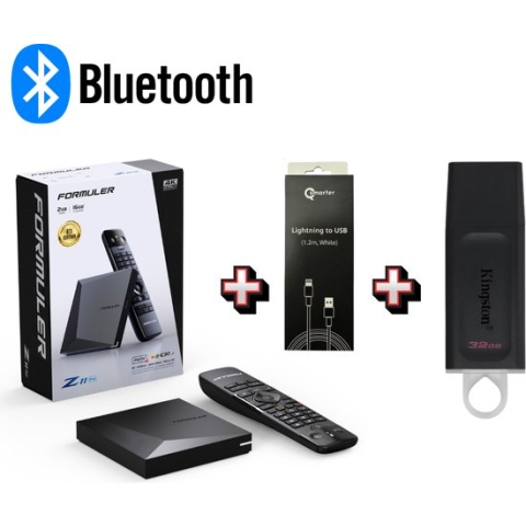 Formuler Z11 Pro BT Edition (Upgraded Version) + 32GB USB + Qsmarter Lader - Android 4K Set Top Box - Bluetooth remote