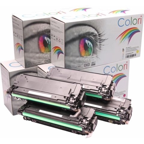 Set 4x Colori huismerk toner XL geschikt voor HP Laserjet Enterprise M550 Series M552 M552dn M553 M553dn M553n Laserjet Enterprise MFP M570 Series M577 M577c M577dn M577f HP 508X CF360X CF361X CF362X CF363X