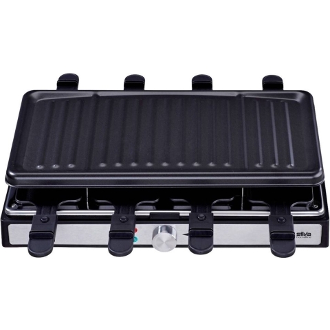 Silva Homeline PK-R 088 Gourmetstel 8 pannen, Anti-aanbaklaag, Oververhittingsbeveiliging, Controlelampje Zwart, Inox