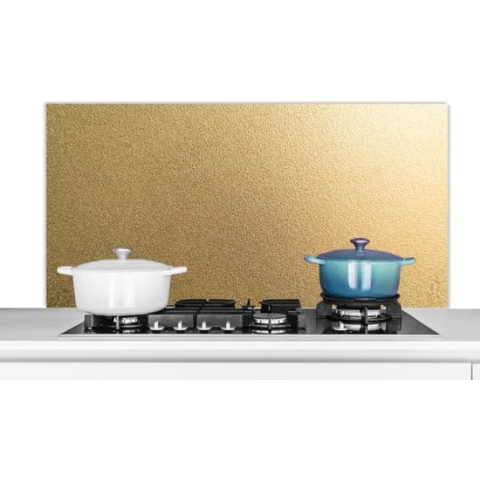 Spatscherm Keuken - Kookplaat Achterwand - Spatwand Fornuis - 120x60 cm - Metaal - Goud print - Aluminium - Wanddecoratie - Muurbeschermer - Hittebestendig