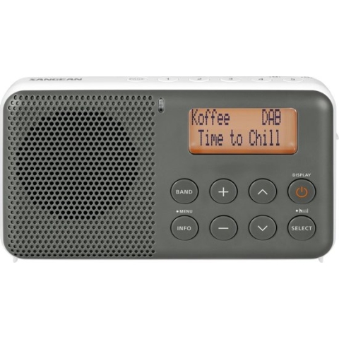 Sangean Pocket 640 - DPR-64 - Pocket radio met DAB+/FM en wekker - Grijs/Wit
