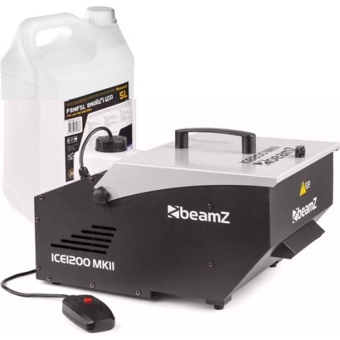 Rookmachine - BeamZ ICE1200 low fog machine 1200W + 5 liter rookvloeistof