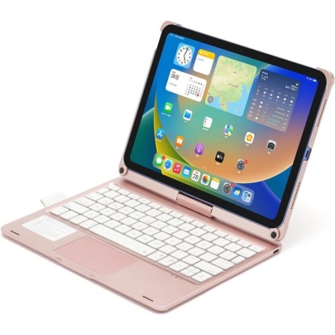 iPadspullekes - Apple iPad 2022 10.9 Inch 10de Generatie Keyboard Case - Bluetooth Toetsenbord Hoes - 360 graden draaibaar met Touchpad Muis - Rosé Goud