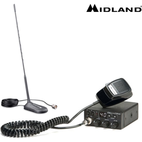 Midland M-Zero Plus + MC45 magneet antenne - CB Radio - CB Voordeelset - AM/FM - 12 Volt - 27 MHz - Plug and play - Sigarettenaansteker plug