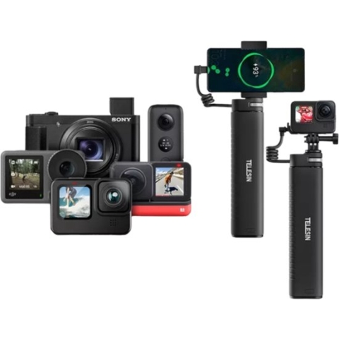 Telesin Selfiestick Powerbank 10000mAh 18W voor smartphone en GoPro
