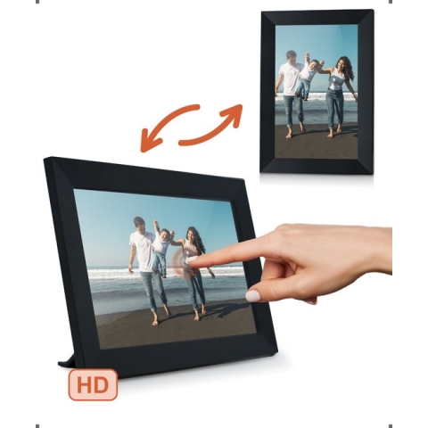 Digitale fotolijst met WiFi en Frameo App - 8 inch - Pora – HD+ -IPS Display – Zwart - Micro SD – Touchscreen