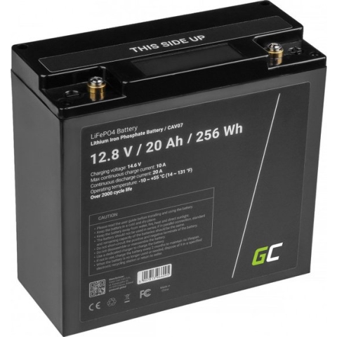 Green Cell LiFePO4 12.8V 20Ah accu voor zonnepanelen en campers