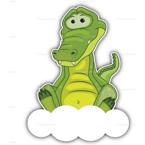 geboortebord krokodil op wolk 75 cm