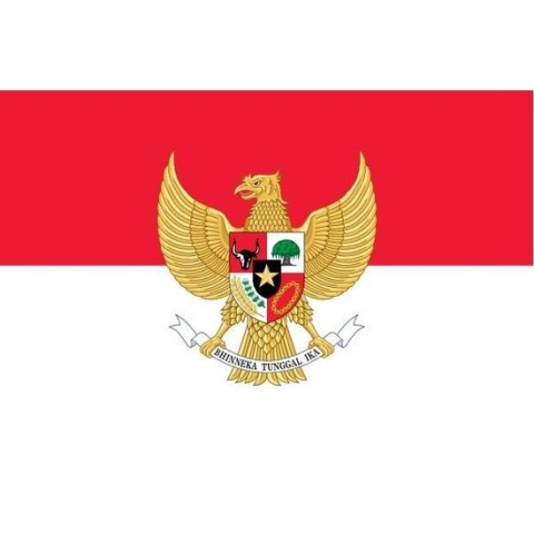 Vlag Indonesie met Garuda 150x225cm