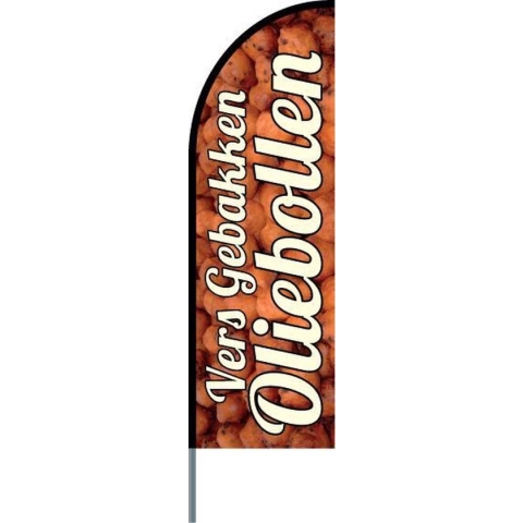 Beachflag - Oliebollen - Beachflag inclusief mast - Horecavlaggen.nl