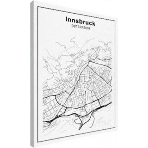 Stadskaart Innsbruck - Canvas 50x70